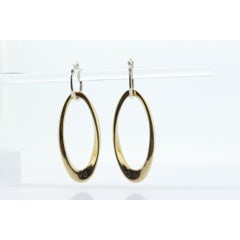 14k Gold Puffed Hollow HOOP Earrings. Intertwined Glossy Loop earrings. MILOR