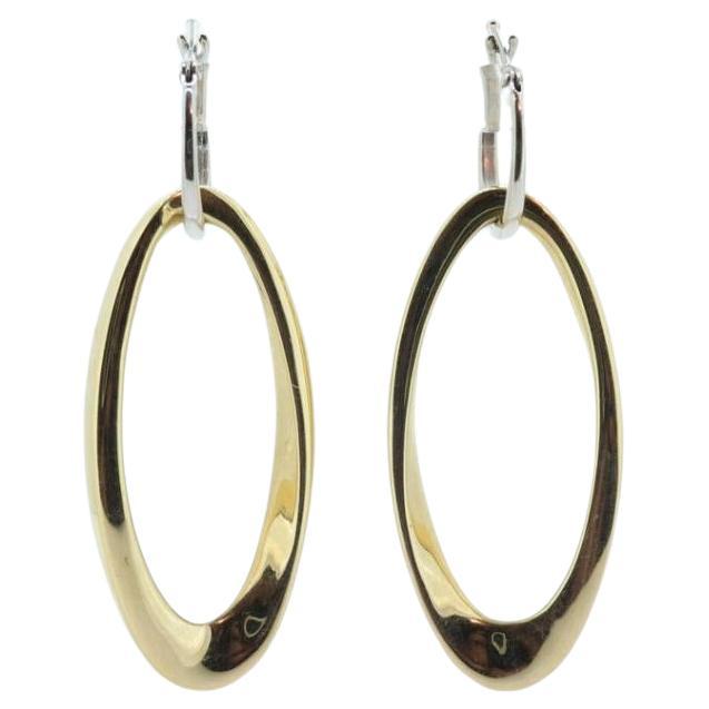 14k Gold Puffed Hollow HOOP Earrings. Intertwined Glossy Loop earrings. MILOR