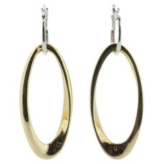 14k Gold Puffed Hollow HOOP Earrings. Intertwined Glossy Loop earrings. MILOR