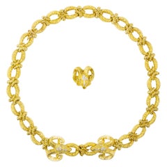 14k Gold Ram's Head Necklace, Bracelet and Ring by La Triomphe, 250.7 grams