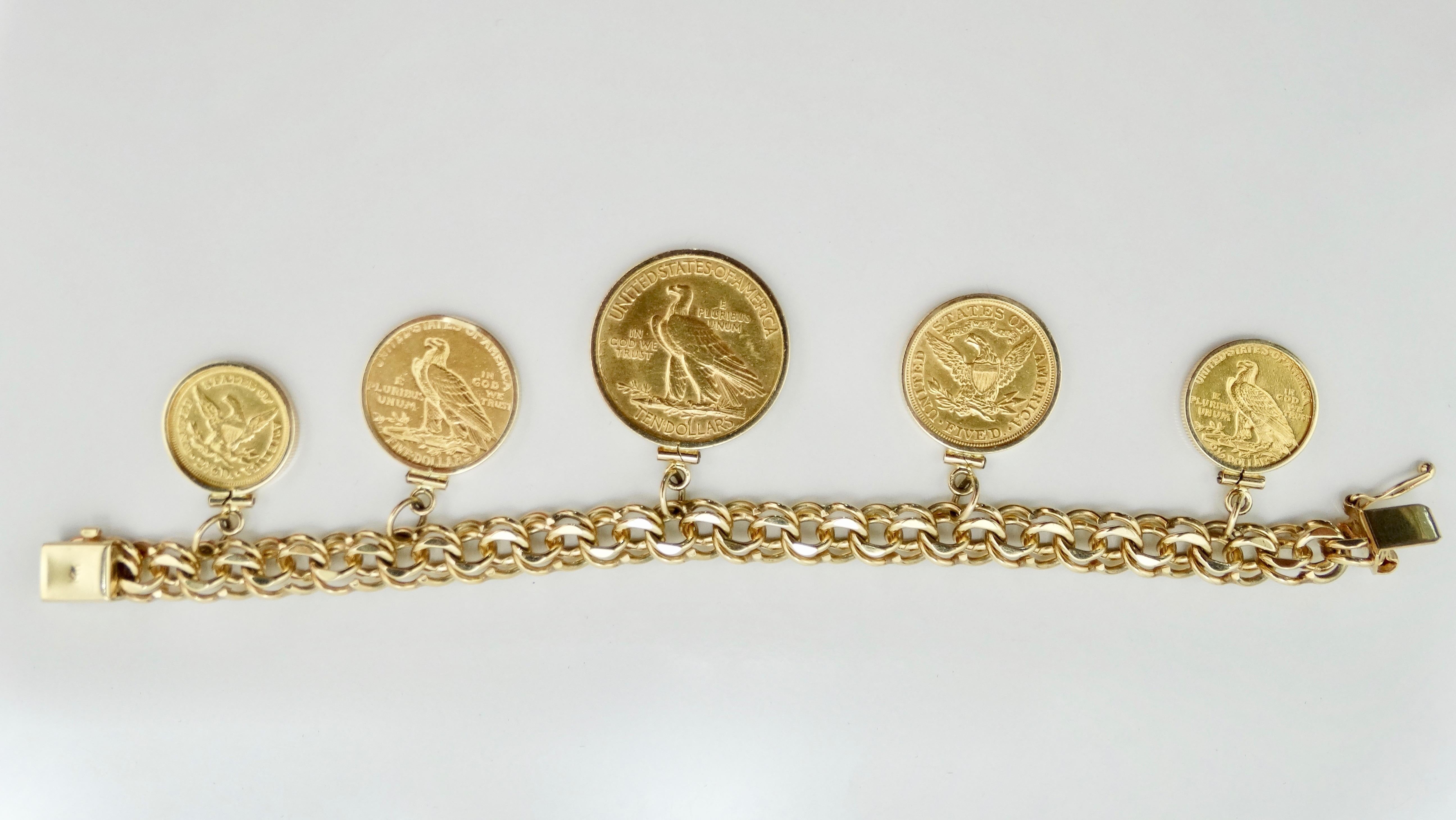14k gold coin bracelet