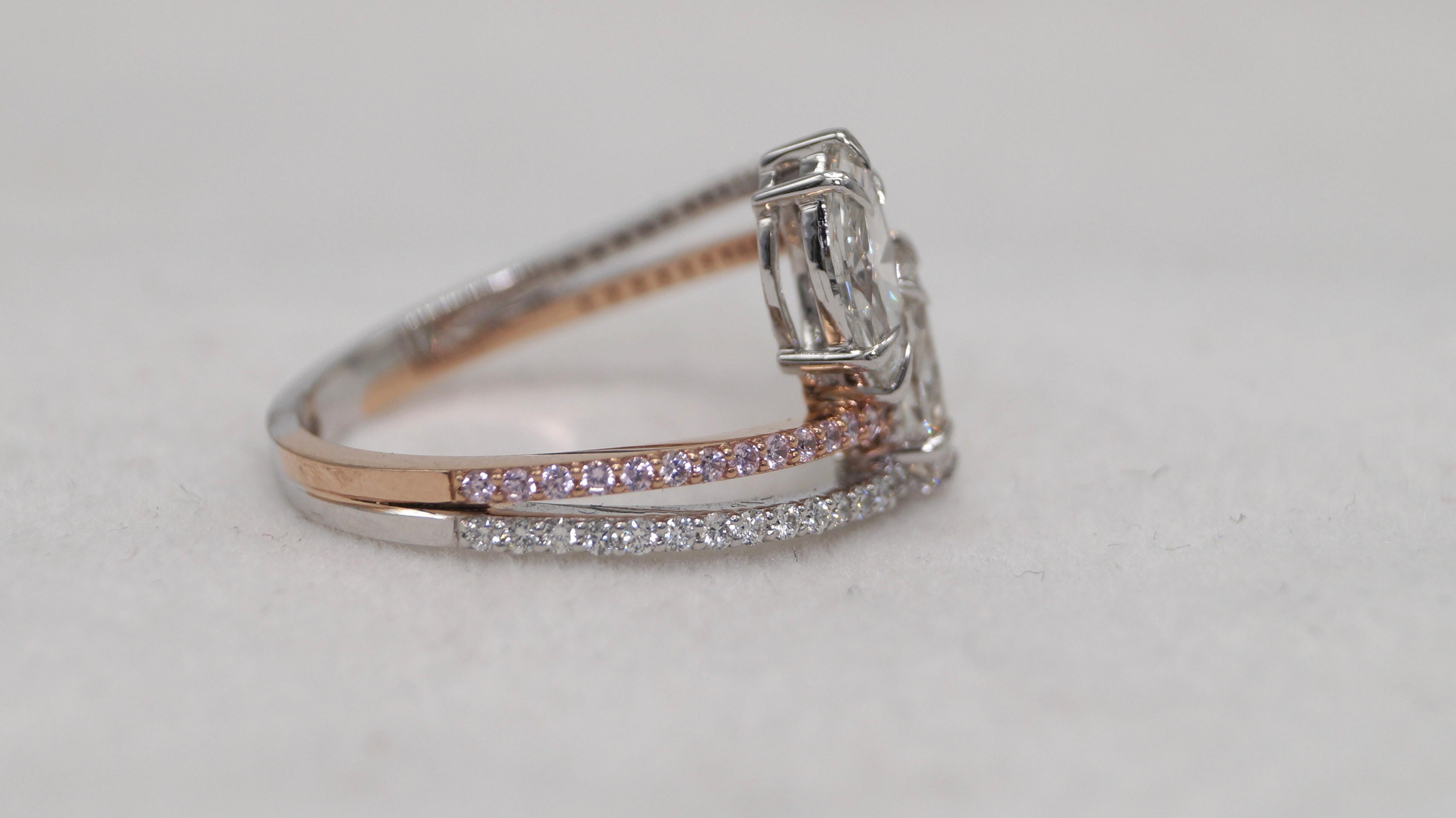 14k Gold Ring Certified Moissanite Diamond rose gold yellow gold ring In New Condition For Sale In Delhi, DL