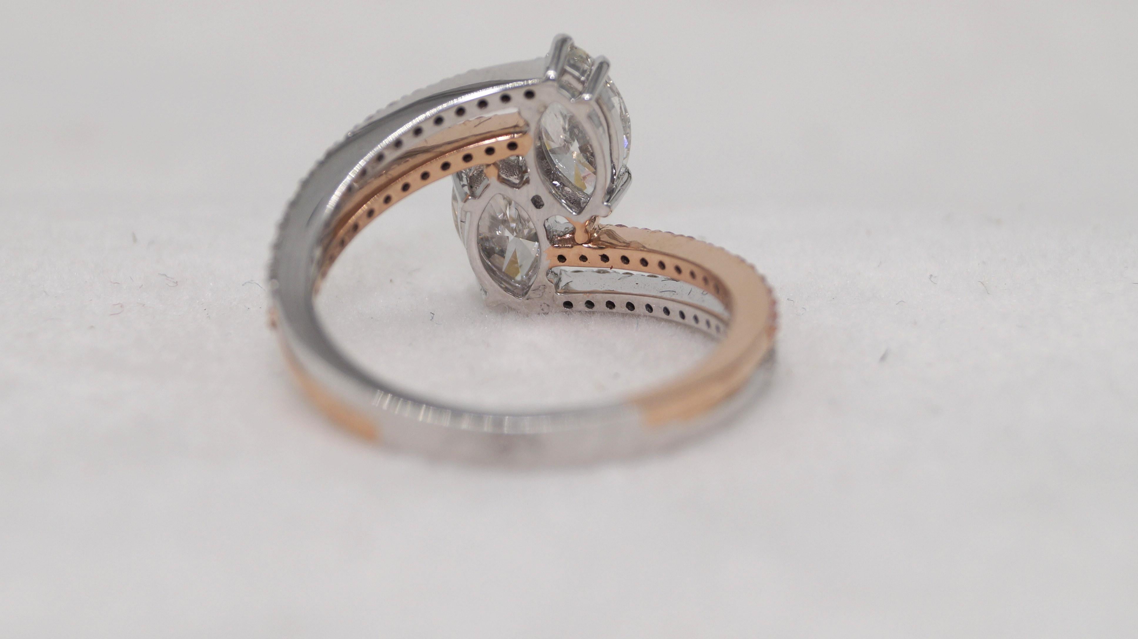 Women's 14k Gold Ring Certified Moissanite Diamond rose gold yellow gold ring For Sale