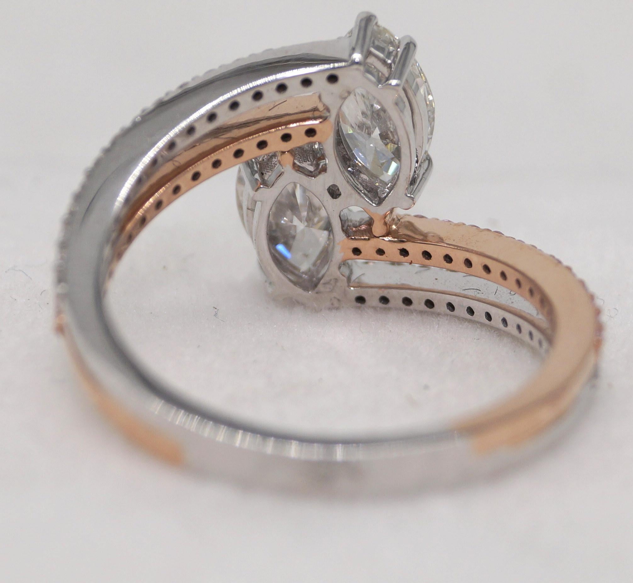 14k Gold Ring Certified Moissanite Diamond rose gold yellow gold ring For Sale 1