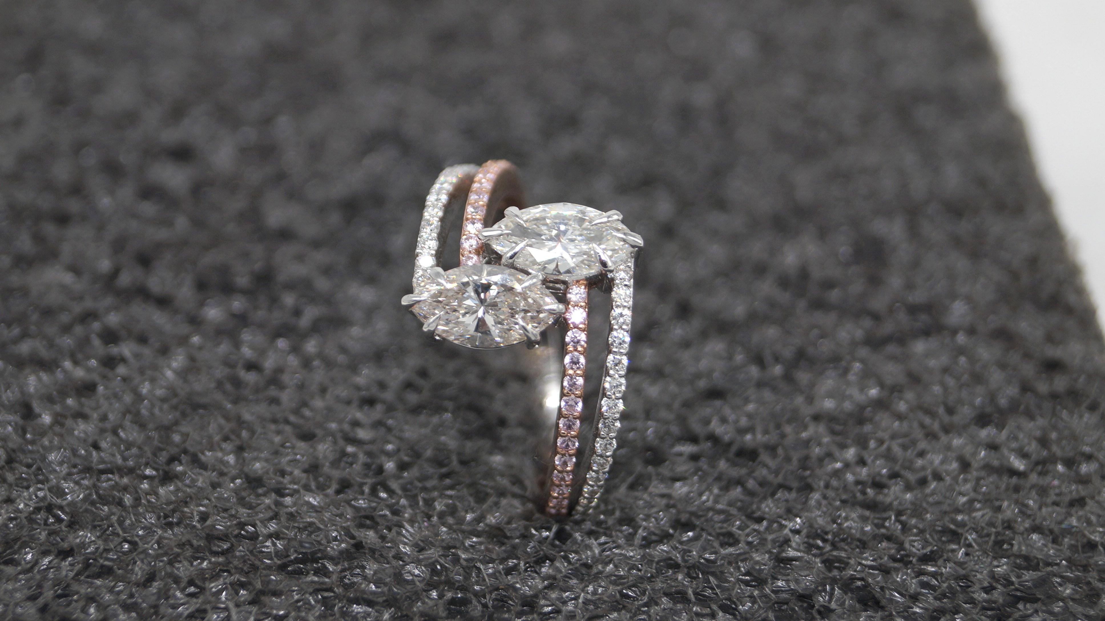 14k Gold Ring Certified Moissanite Diamond rose gold yellow gold ring For Sale 2