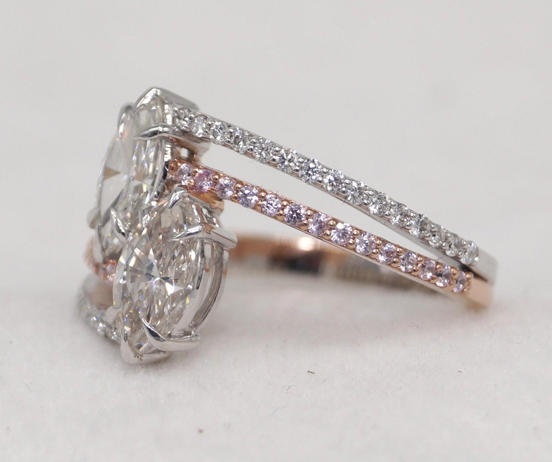 14k Gold Ring Certified Moissanite Diamond rose gold yellow gold ring For Sale