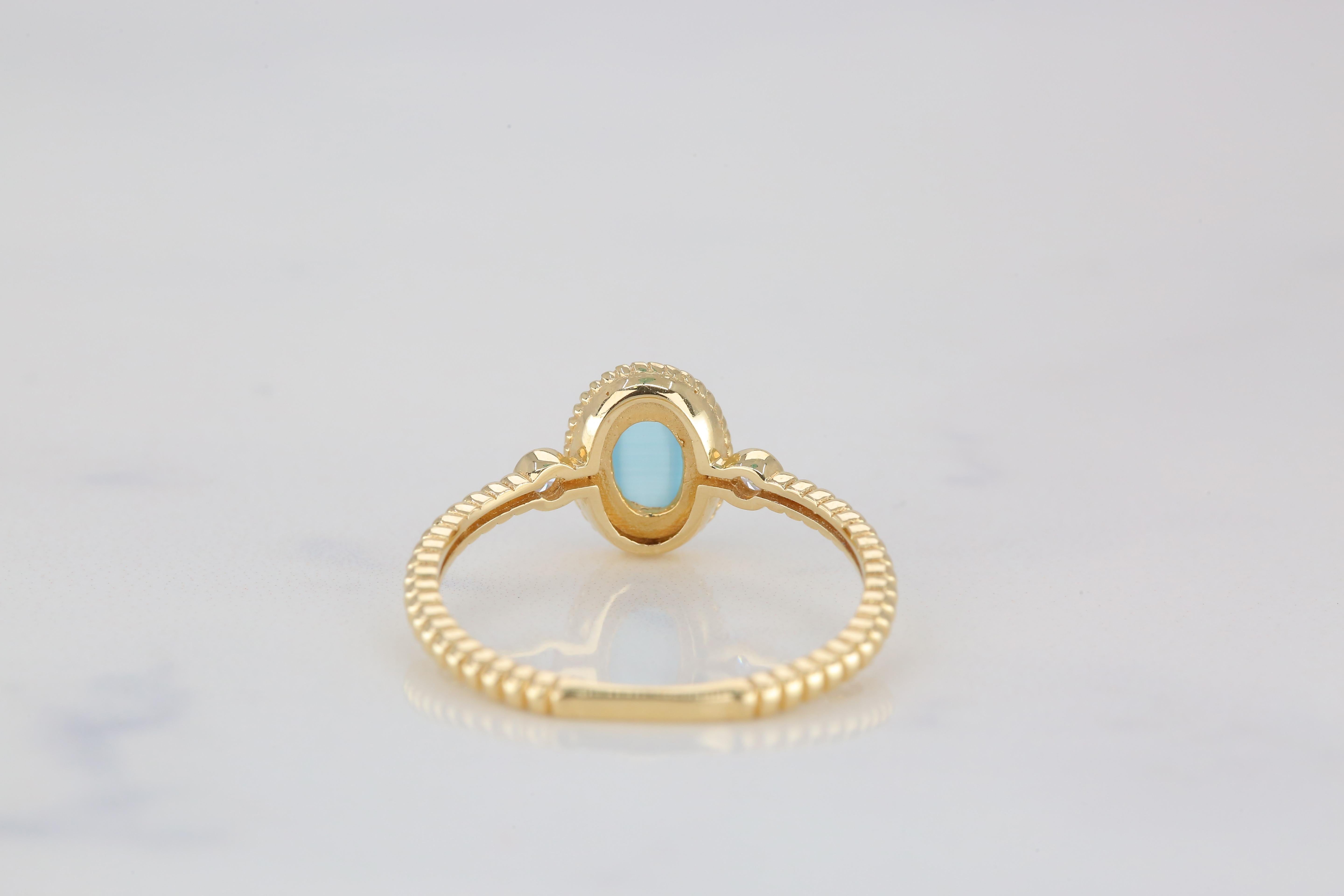 For Sale:  14k Gold Ring, Daily Gold Jewelry, Gift Rings, Combined Ring, Stone Ring 5