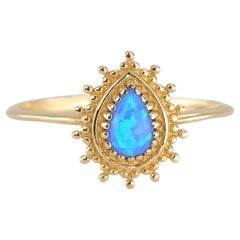 Bague en or 14 carats, bijouterie d'or du quotidien, bague cadeau, bague combinée, bague en pierre