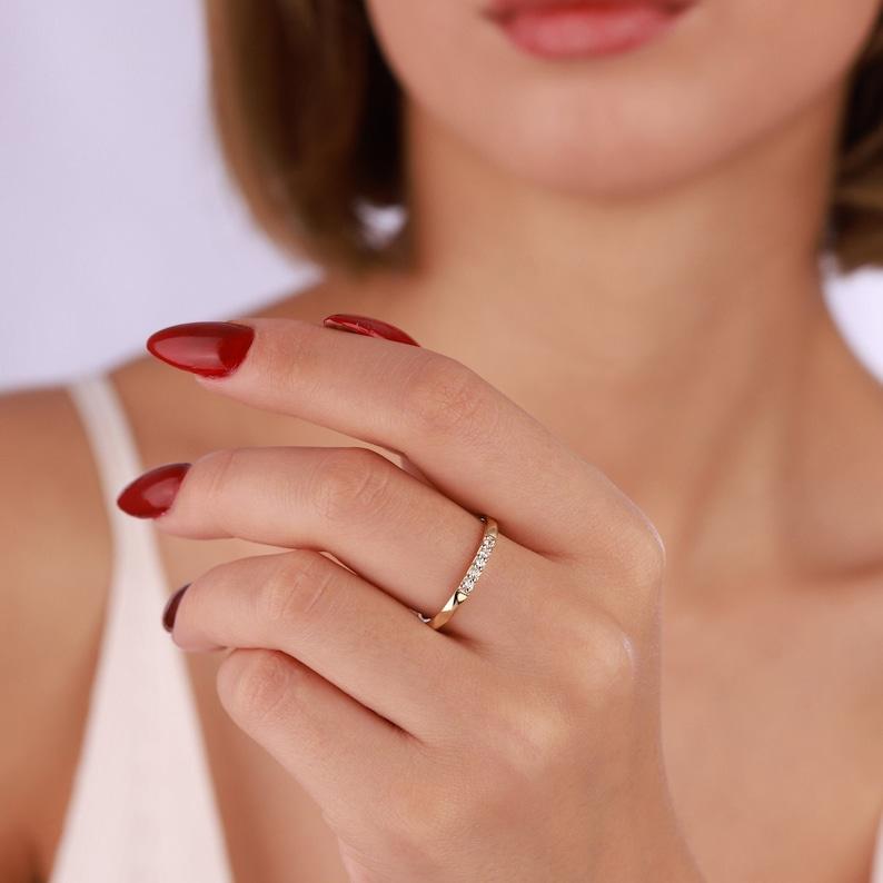 Anillo de oro de 14k Anillo de diamantes en la montaña Anillo de compromiso inspirado en la naturaleza Regalo para ella en venta 1