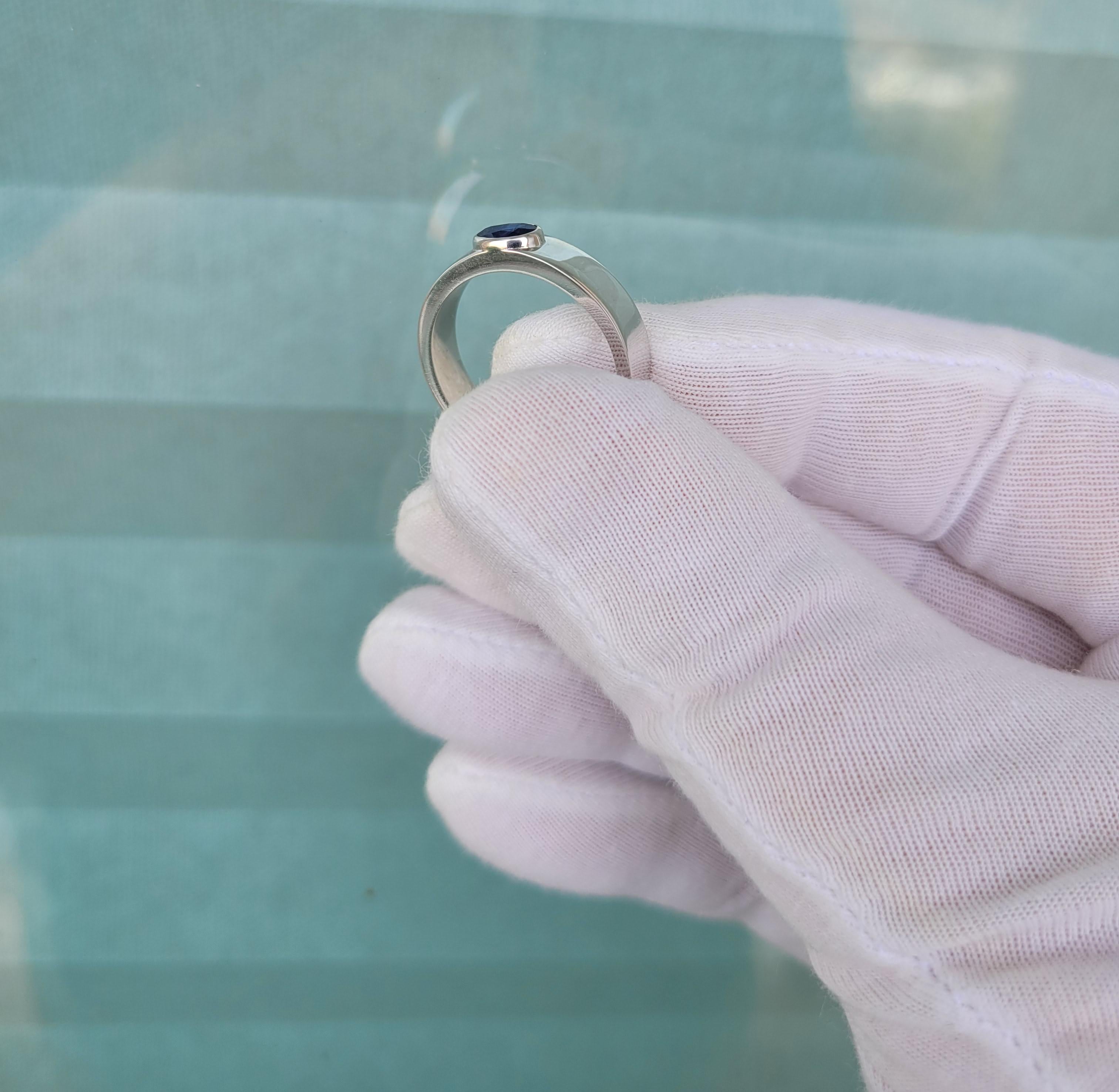 For Sale:  14k Gold Ring for Men with Blue Sapphire 13