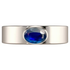 14k Gold Ring for Men with Blue Sapphire