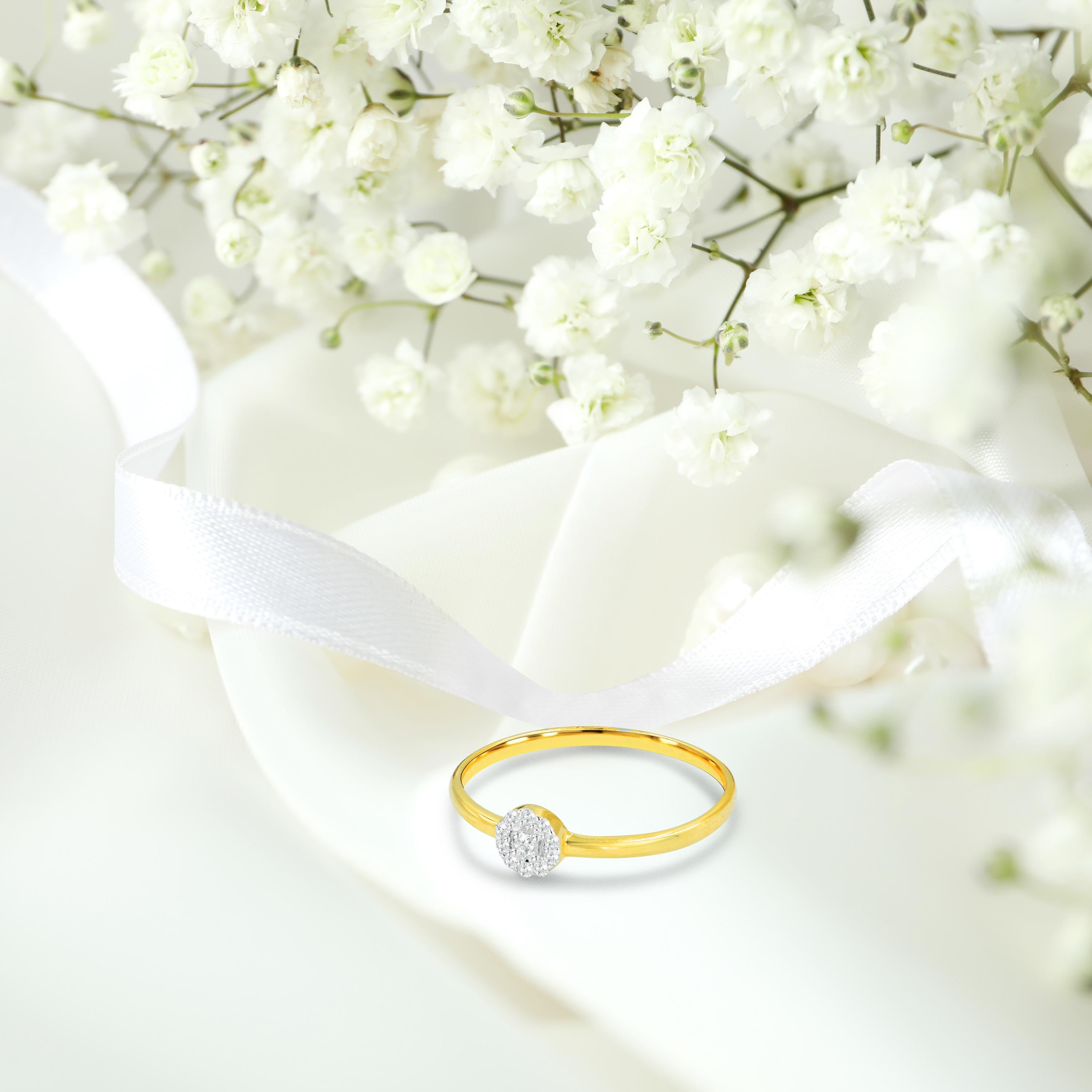 For Sale:  14k Gold Ring Halo Diamond Ring Engagement Ring Wedding Ring 6