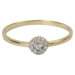 14k Gold Ring Halo Diamond Ring Engagement Ring Wedding Ring