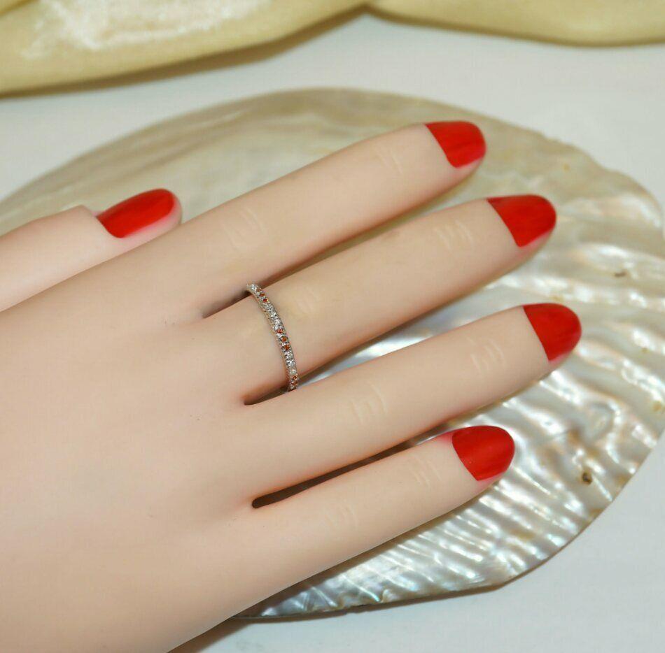 14k Gold Ring Mandarn Spessartit Ehering Diamant-Ring Verlobungsring  (Ungeschliffen) im Angebot