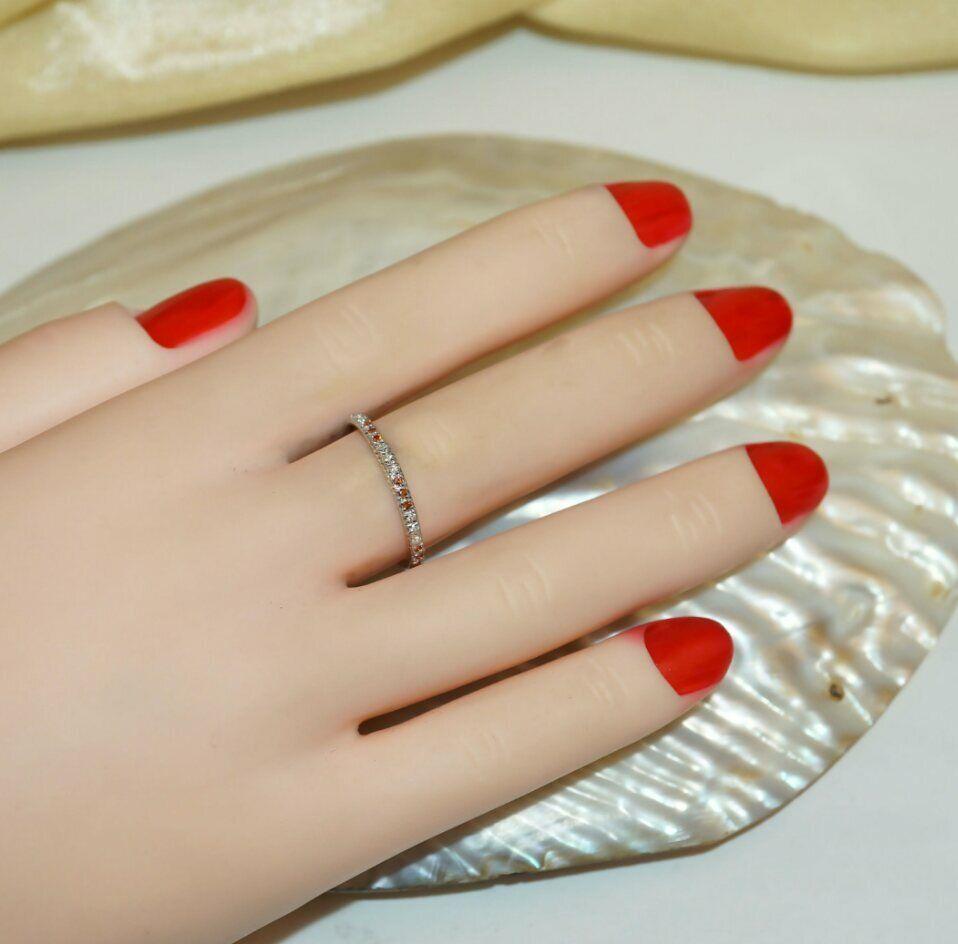 14k Gold Ring Mandarn Spessartite Wedding Band Diamond Ring engagement Band in vendita 2