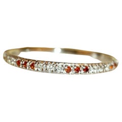 14k Gold Ring Mandarn Spessartite Wedding Band Diamond Ring engagement Band