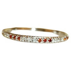 14k Gold Ring Mandarn Spessartit Ehering Diamant-Ring Verlobungsring 