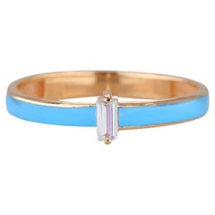 14k Gold Ringmodelle, Daily Ring, Emaille-Ring, Baguette-Steinring, kombinierbarer R
