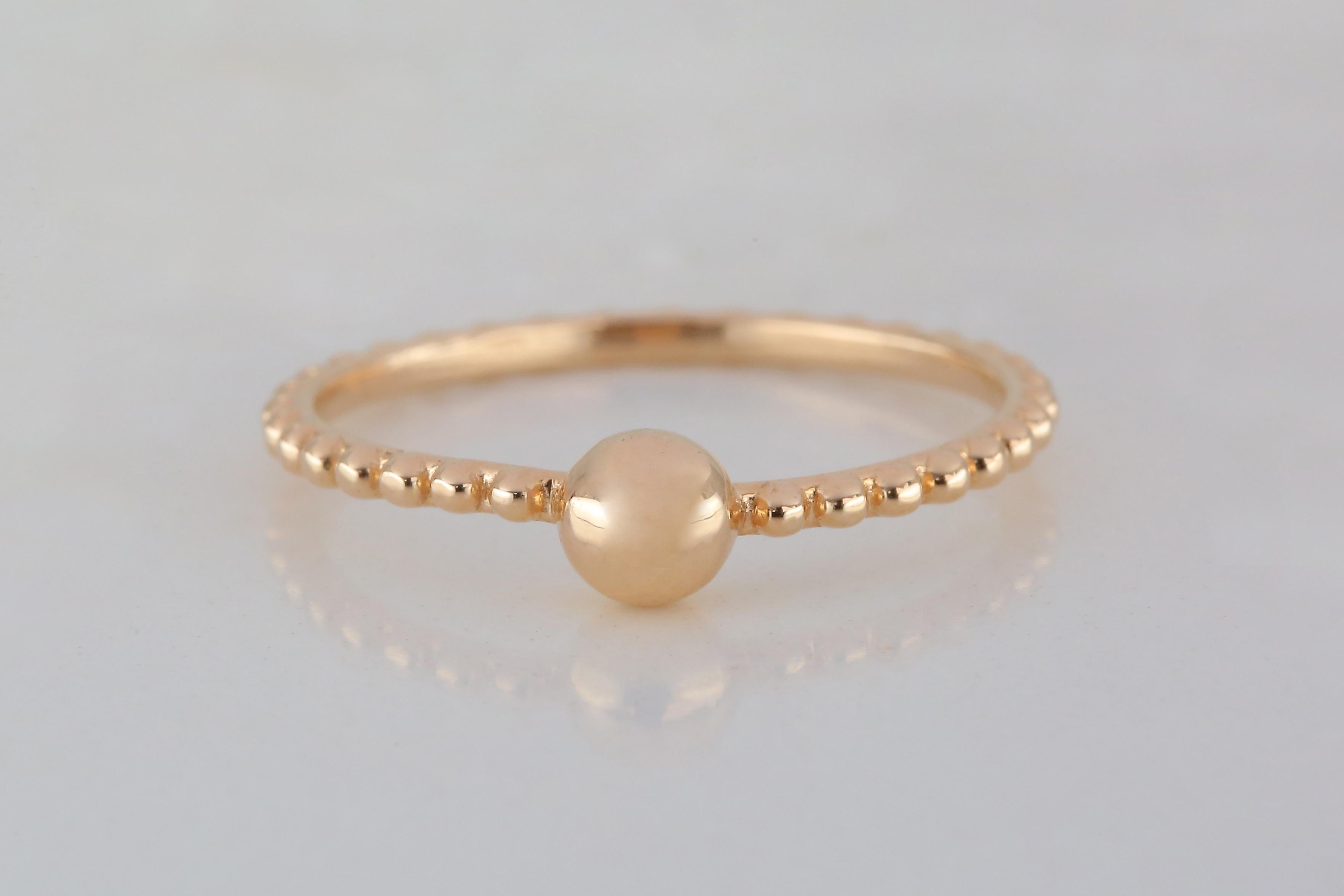For Sale:  14k Gold Ring, Round Model Gold Ring, Circle Model Gold Rings, Combinable Ring 2