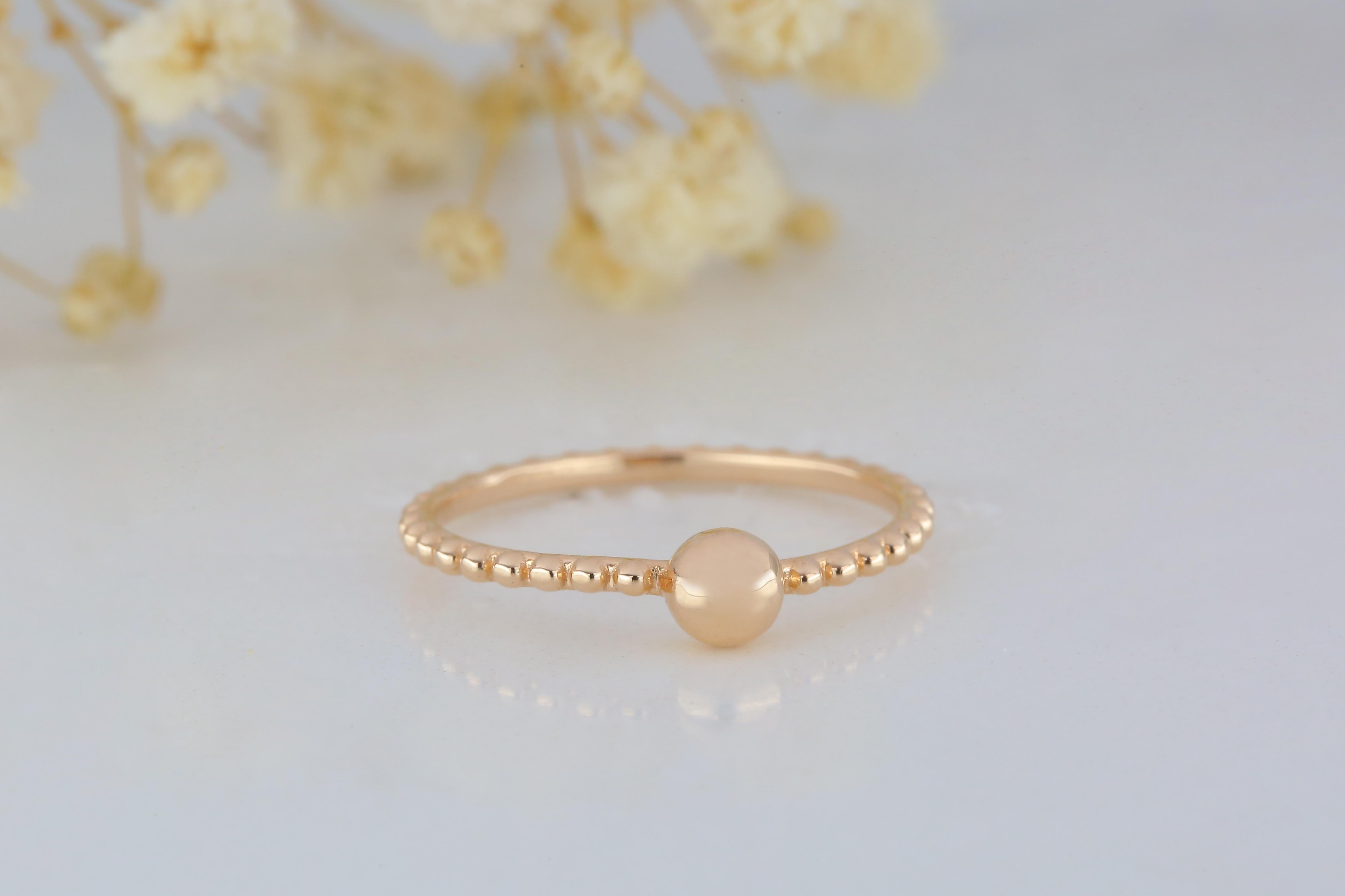 For Sale:  14k Gold Ring, Round Model Gold Ring, Circle Model Gold Rings, Combinable Ring 3