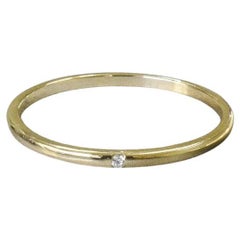 14k Gold Ring Thin Gold One Diamond Ring Band Stackable Stacking Ring