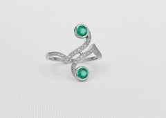 Vintage style 14k gold emerald ring