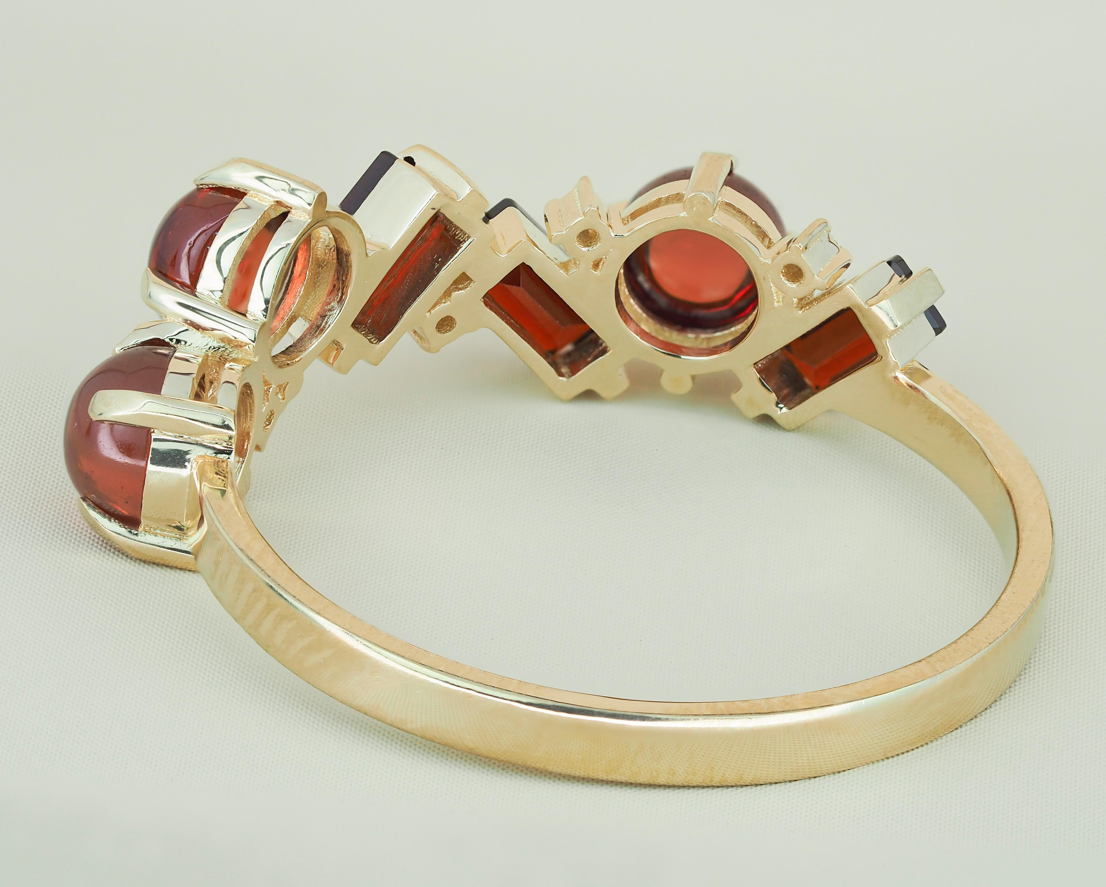 For Sale:  Garnets and Diamonds 14k gold ring 6