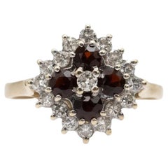 14k Gold Ring with garnets and diamonds, Great Britain, London