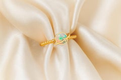 14k gold ring with opal cabochon