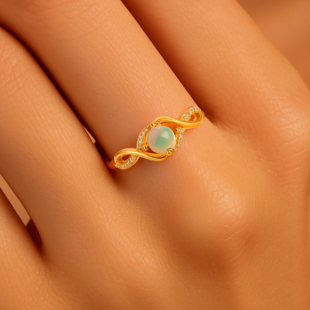 in vendita:  Anello in oro 14k con cabochon di opale 5