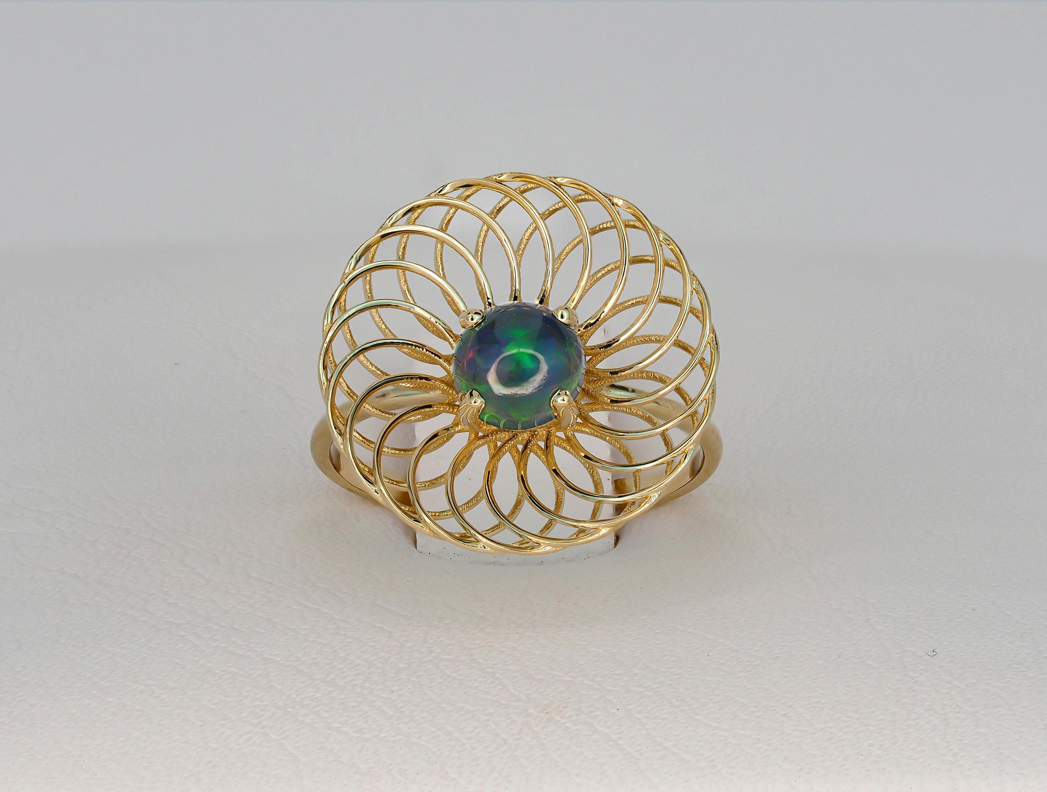 For Sale:  14k Gold Ring with Opal 4