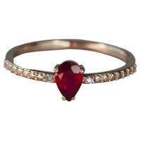 Customizable Pear Ruby 14k Gold Ring, Ruby Gold Ring For Sale at ...