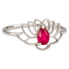 14k gold ring with pear ruby