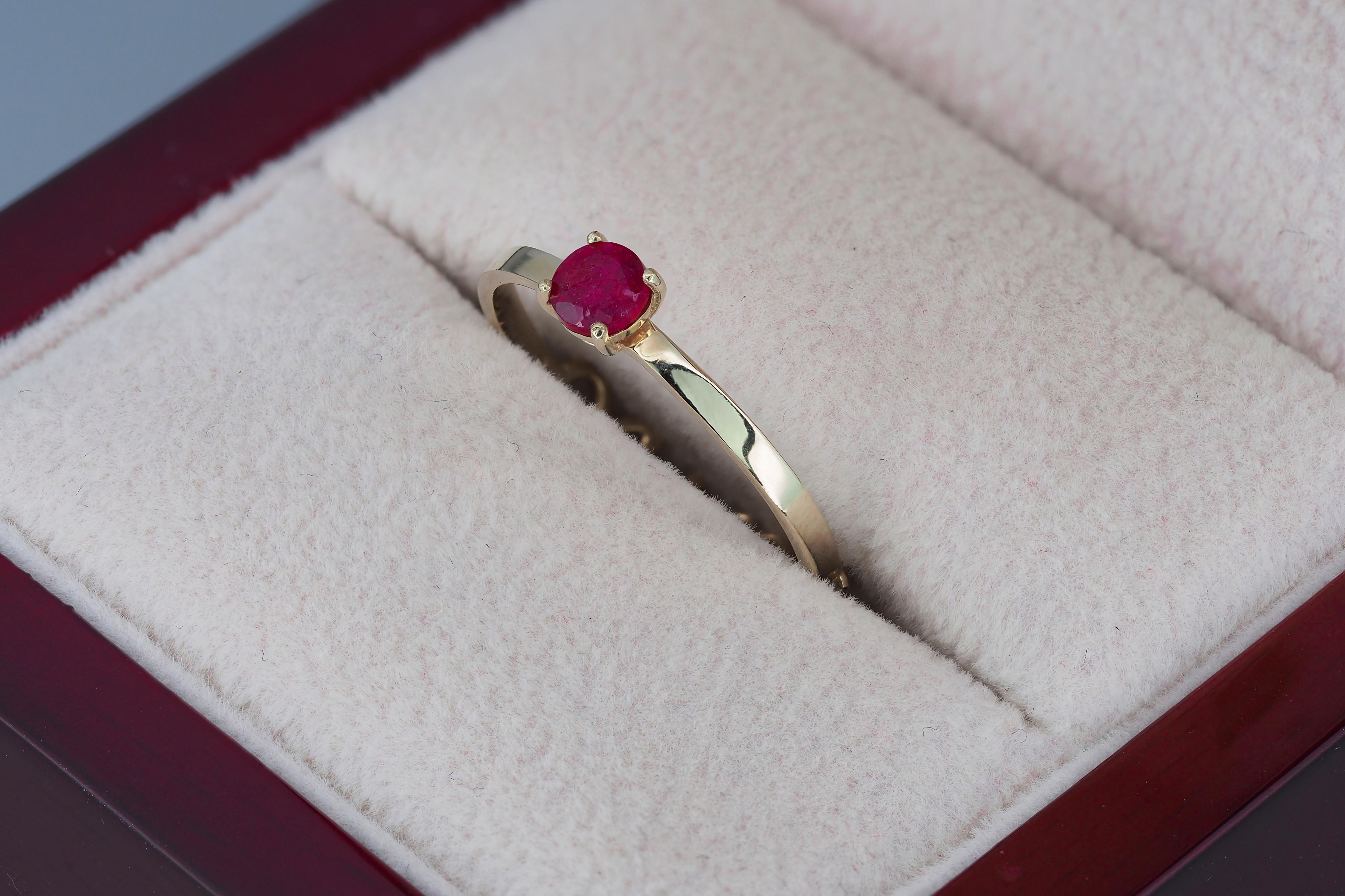For Sale:  Round Ruby,  Diamonds Amore 14k gold ring 10