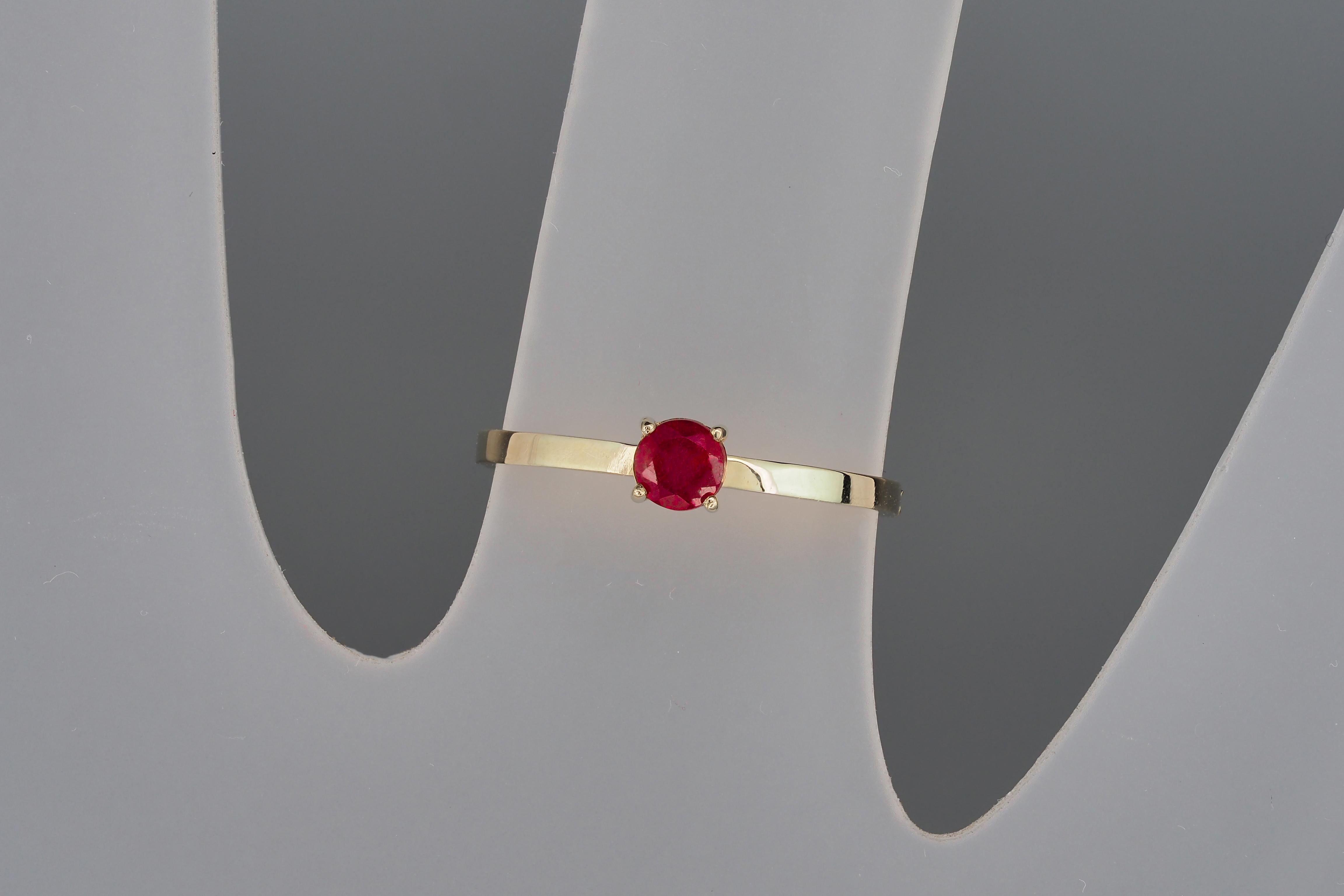 For Sale:  Round Ruby,  Diamonds Amore 14k gold ring 14