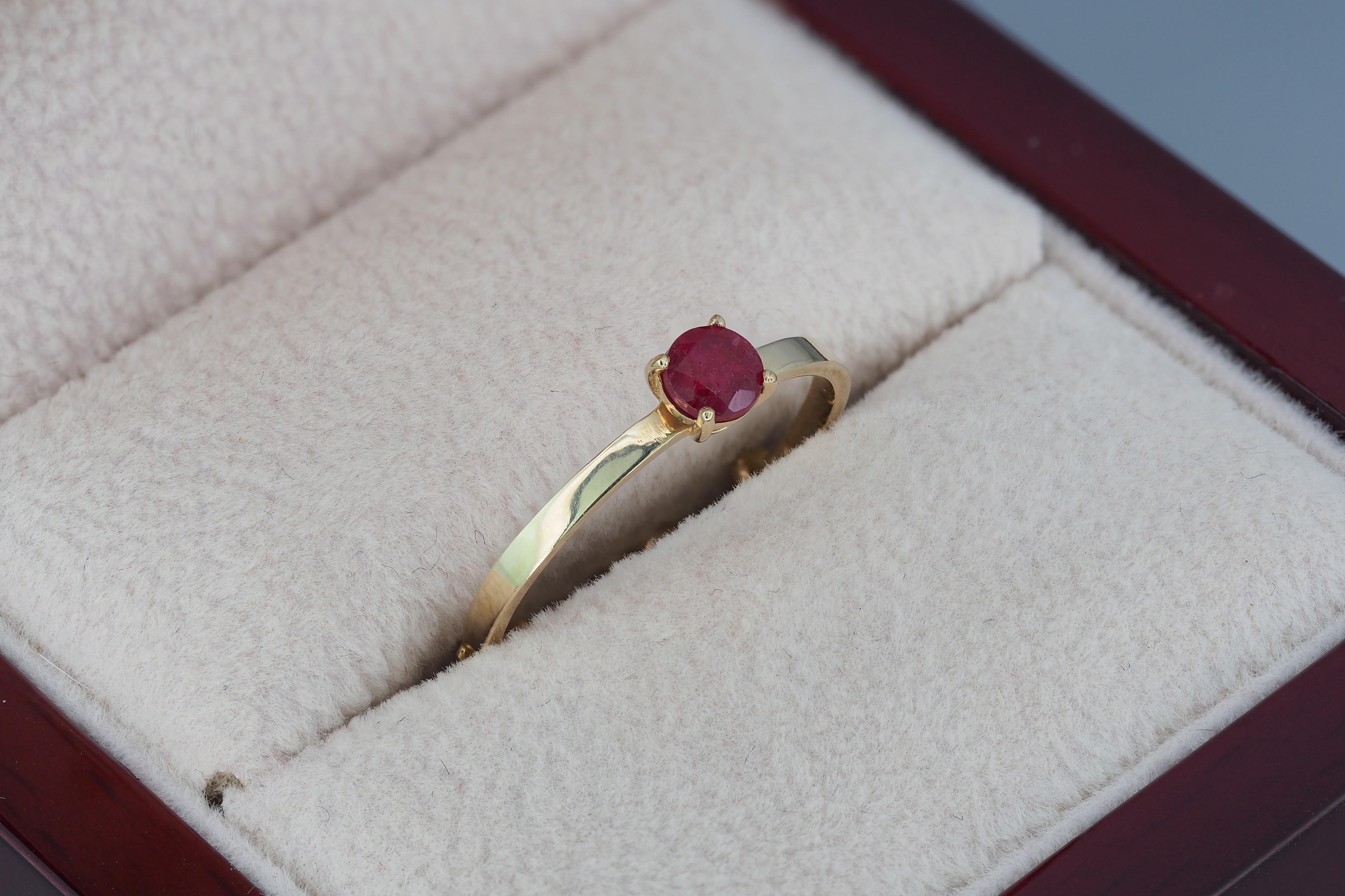 For Sale:  Round Ruby,  Diamonds Amore 14k gold ring 9