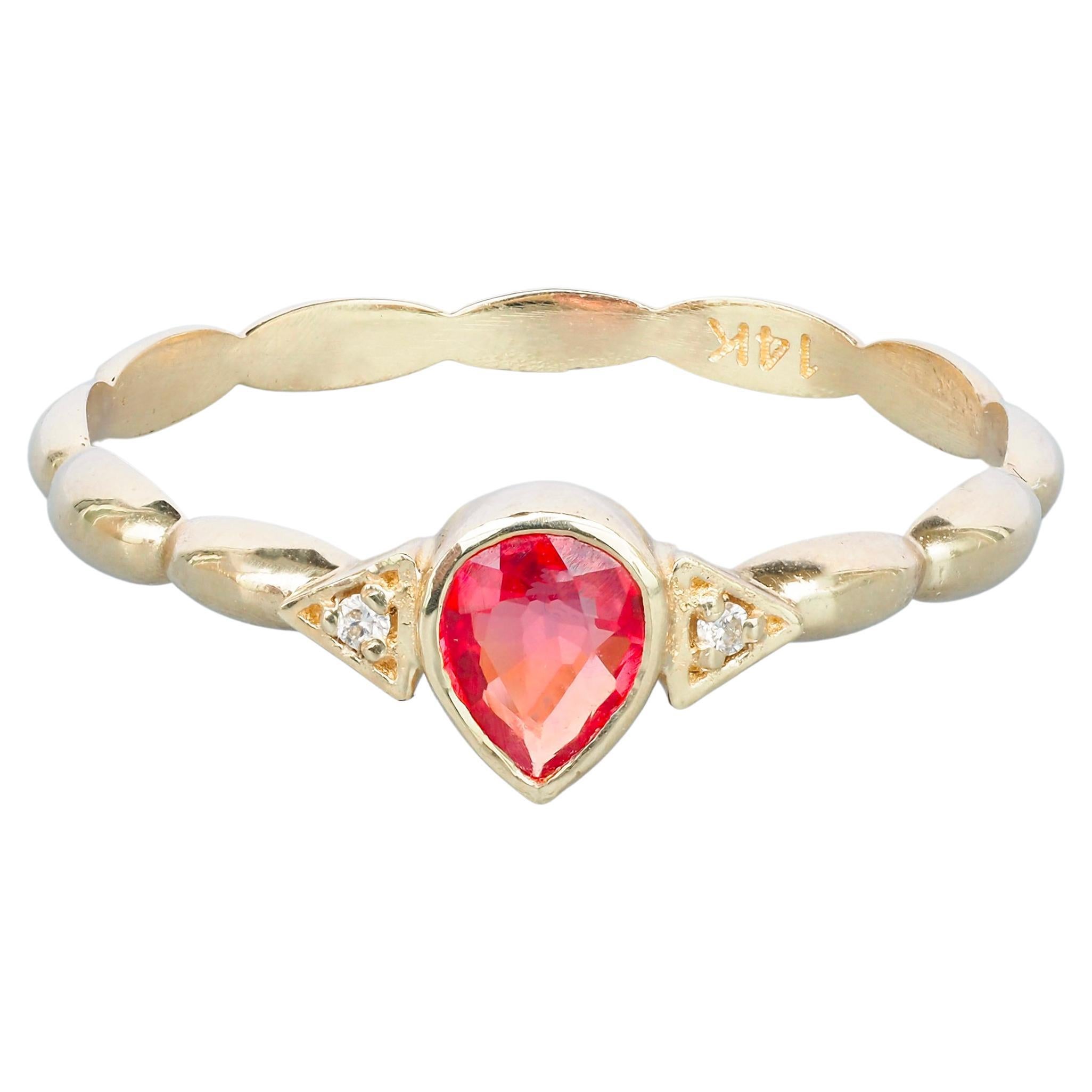 14 Karat Gold Ring mit Saphiren und Diamanten
