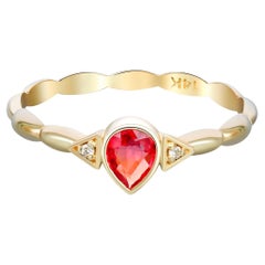 14 Karat Gold Ring mit Saphiren und Diamanten