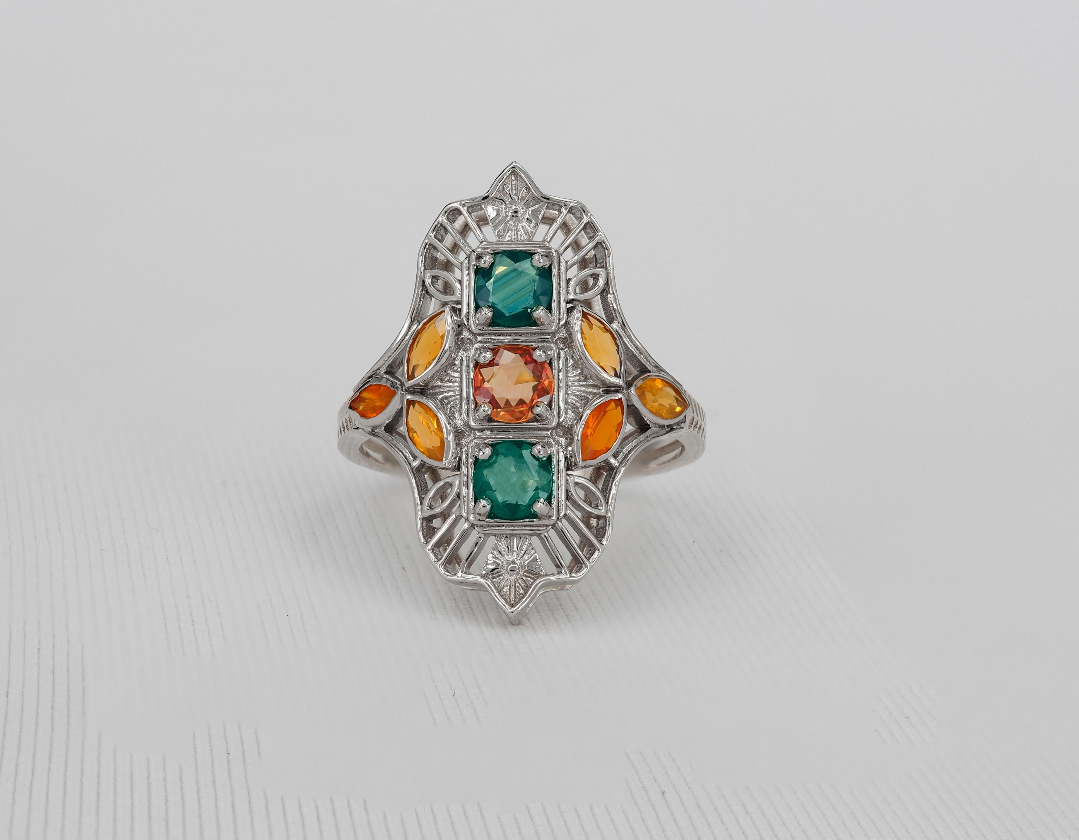 For Sale:  Vintage style sapphire 14k gold ring 2