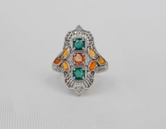 Vintage style sapphire 14k gold ring