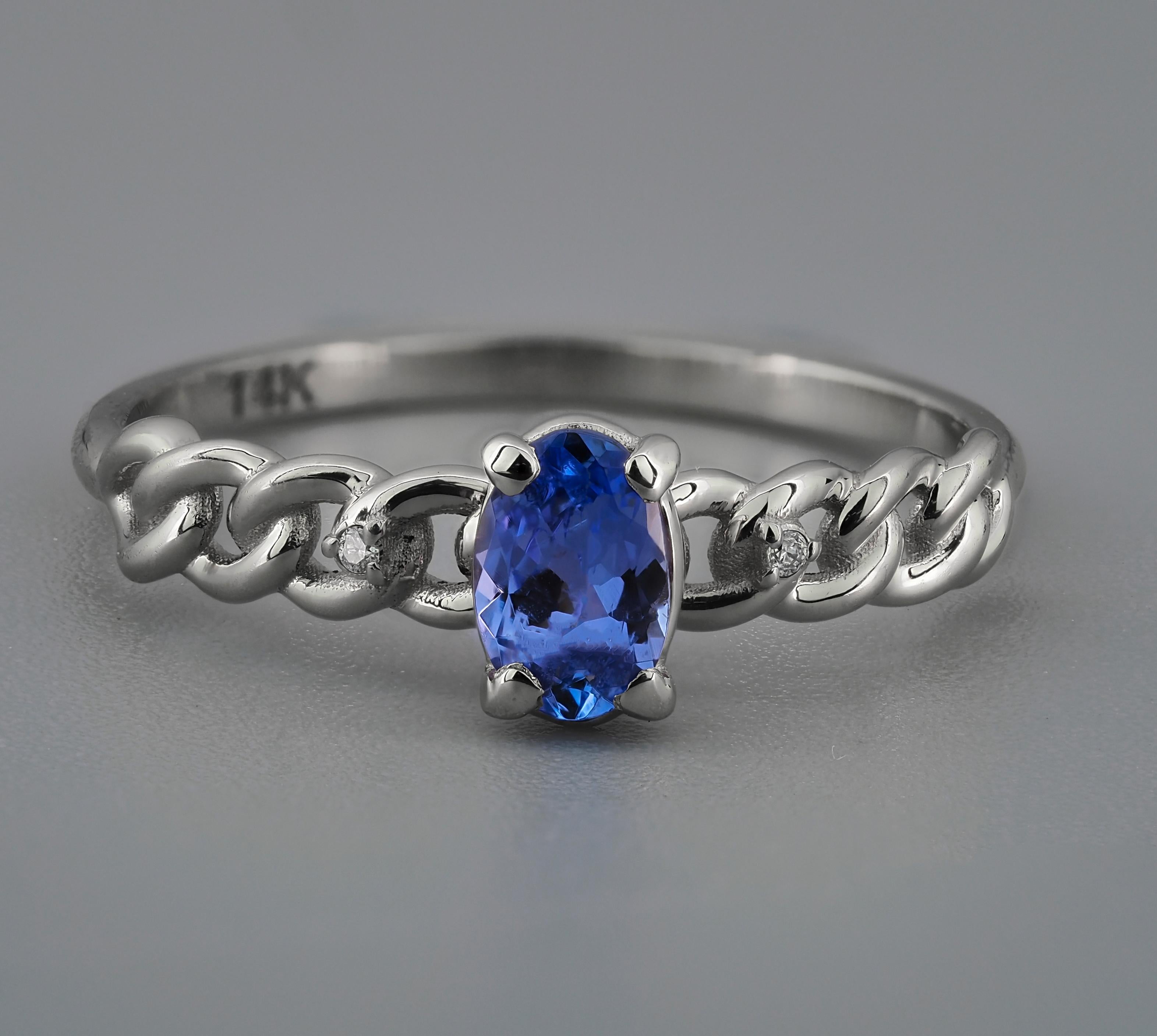 For Sale:  14k Gold Ring with Tanzanite and Diamonds! 3