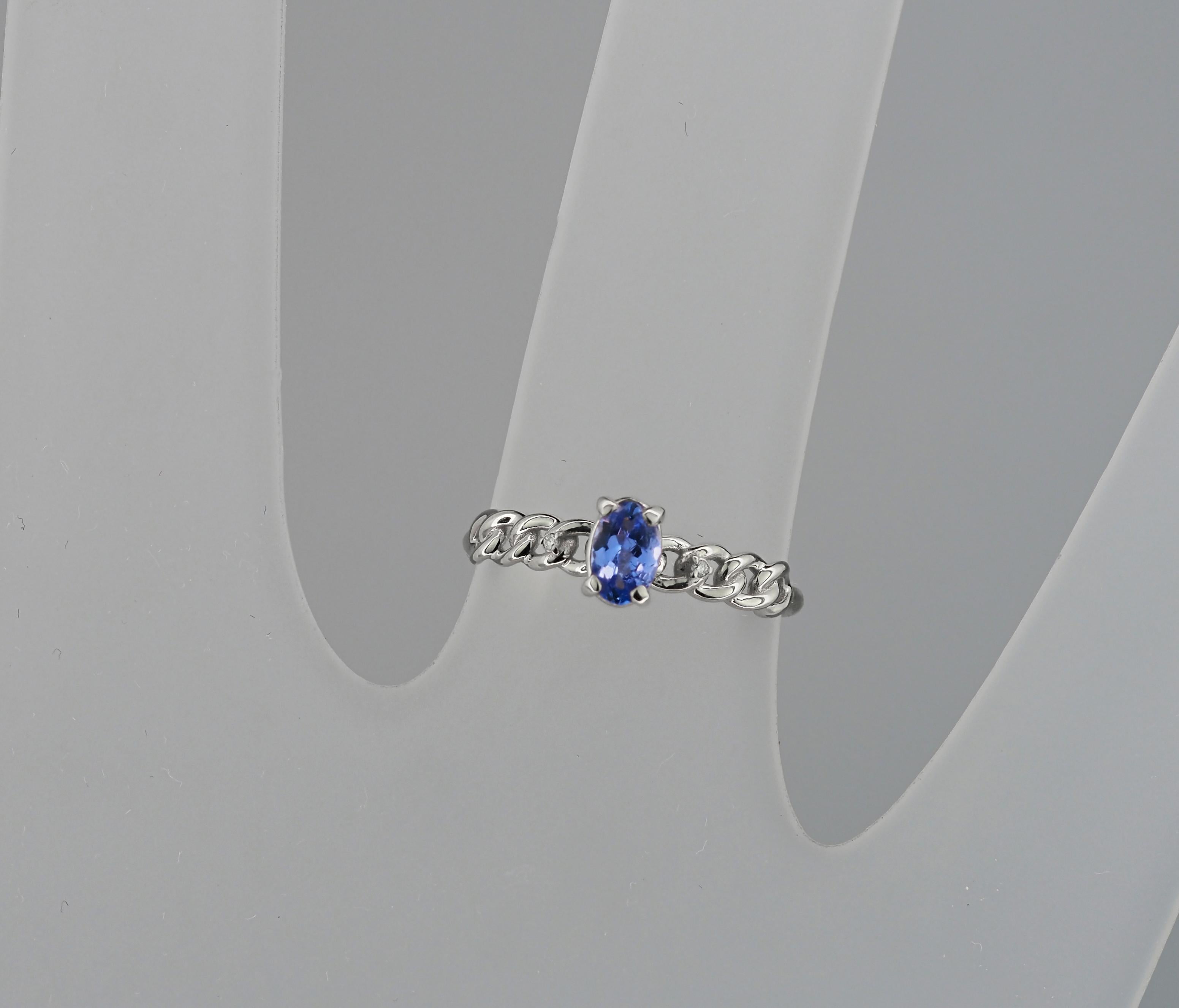 For Sale:  14k Gold Ring with Tanzanite and Diamonds! 9