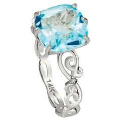 14 Karat Gold Ring mit Topas und Diamanten