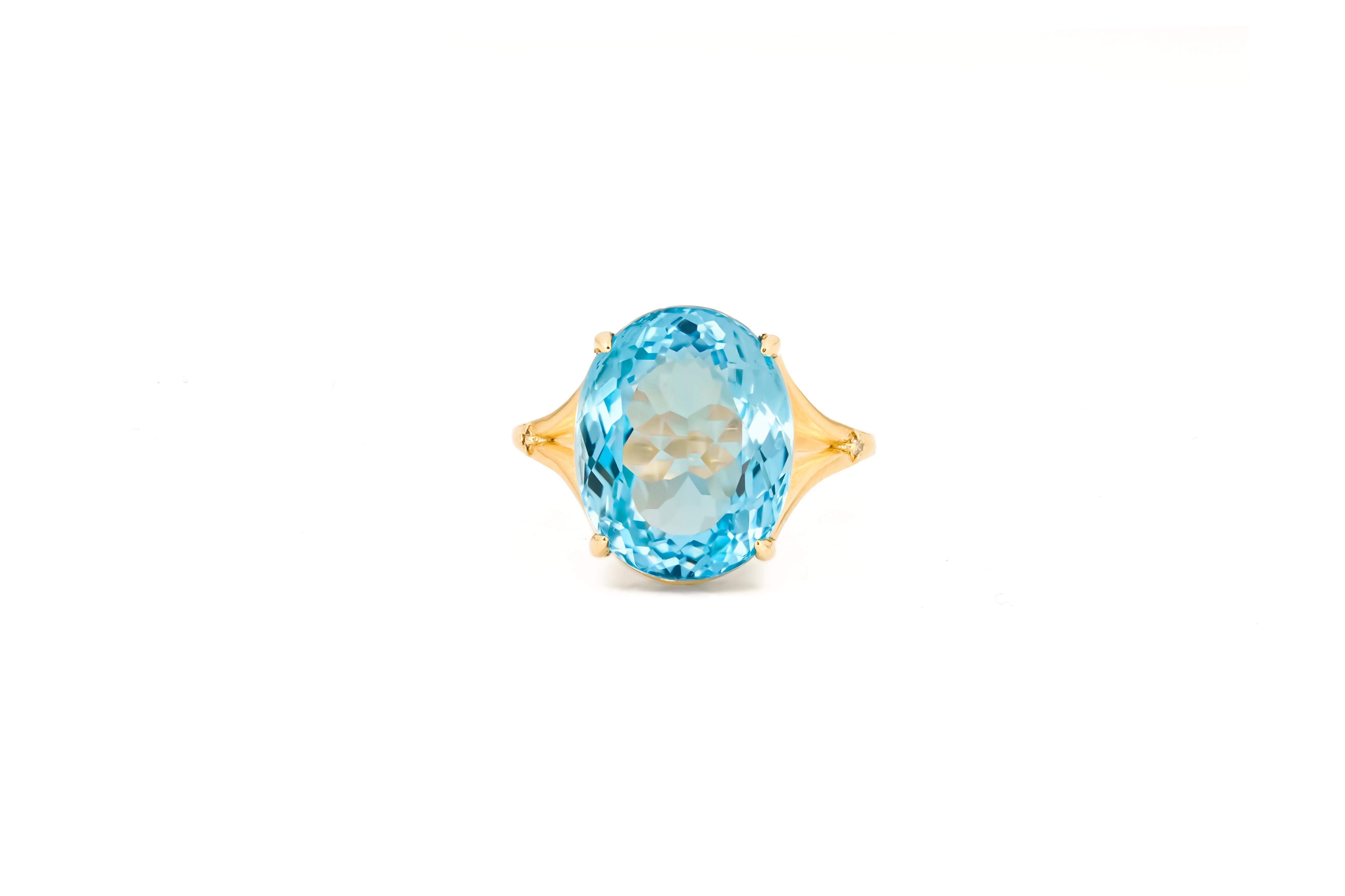 For Sale:   14k Gold Ring with Topaz 2