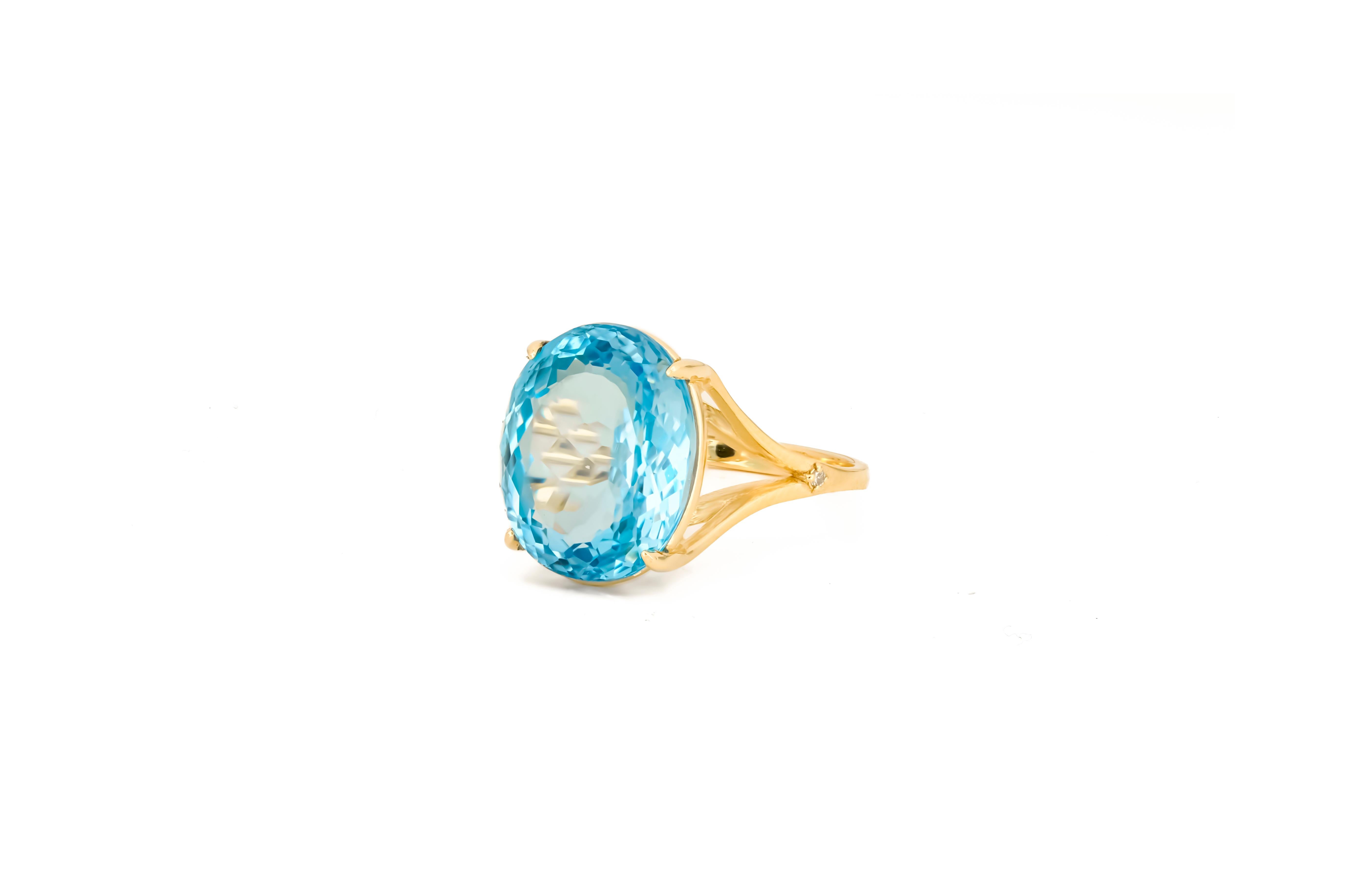 For Sale:   14k Gold Ring with Topaz 3