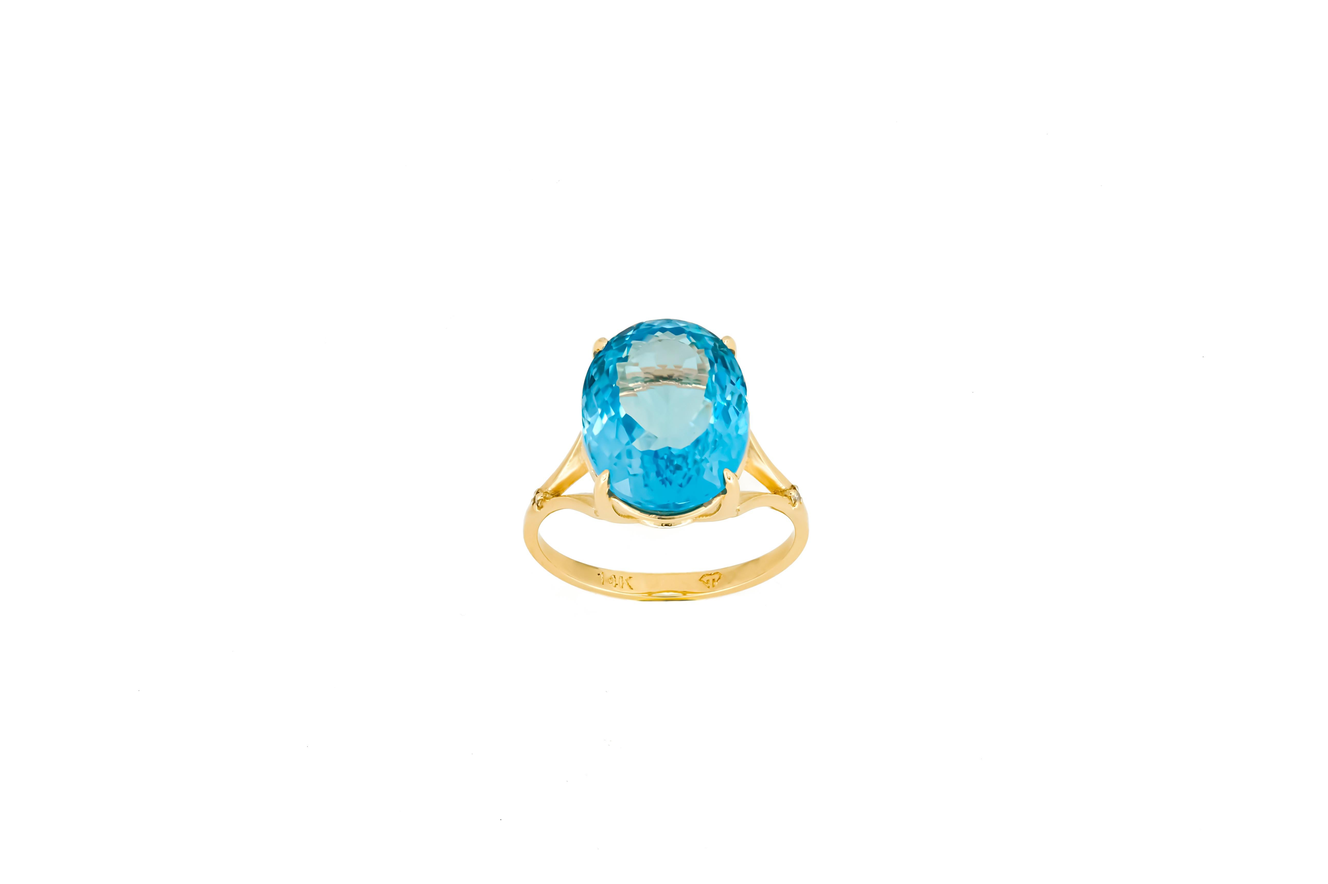 For Sale:   14k Gold Ring with Topaz 5