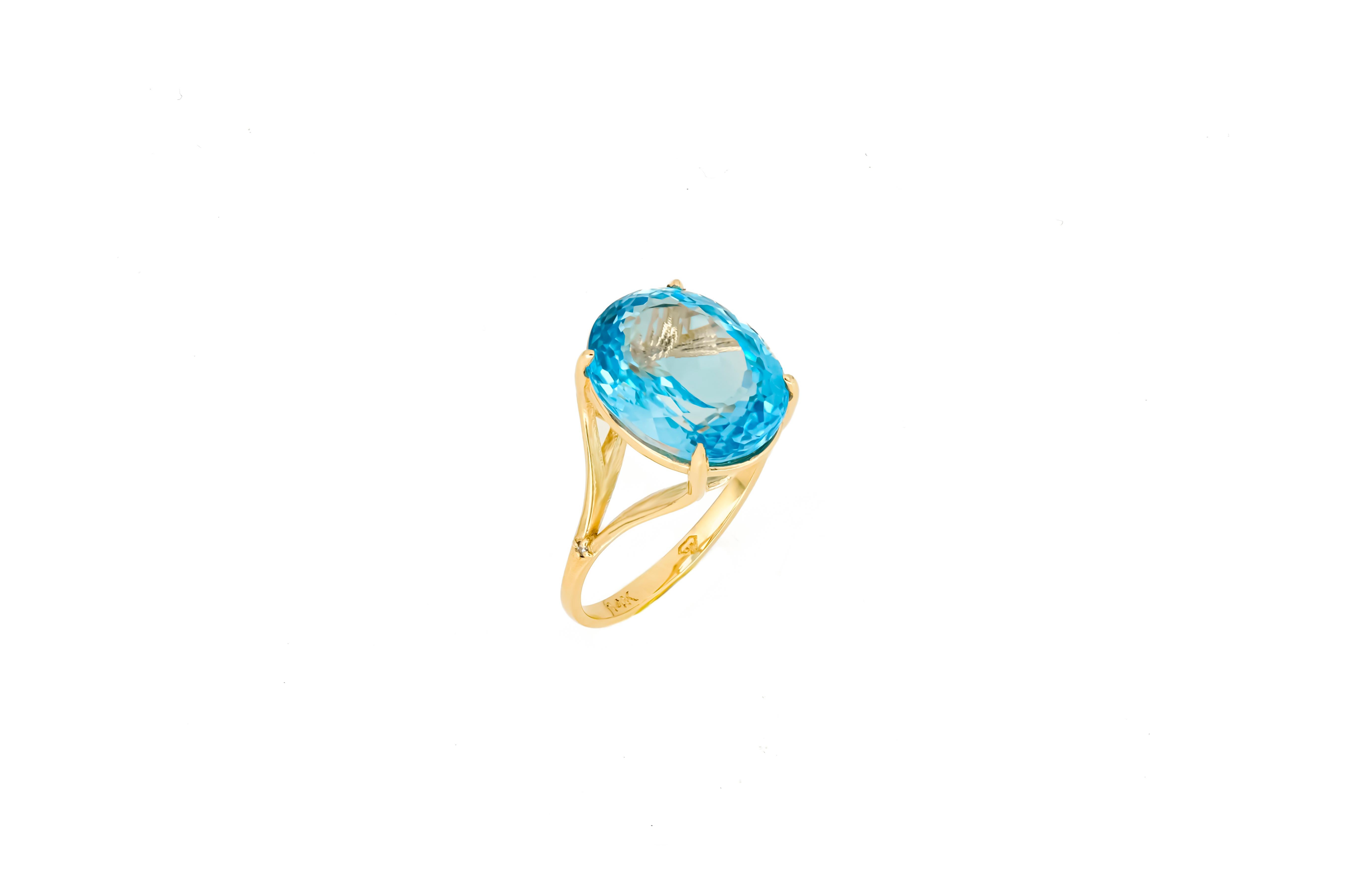 For Sale:   14k Gold Ring with Topaz 6