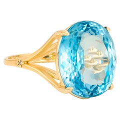 Used  14k Gold Ring with Topaz
