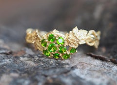 Grape Leaves 14k gold Ring