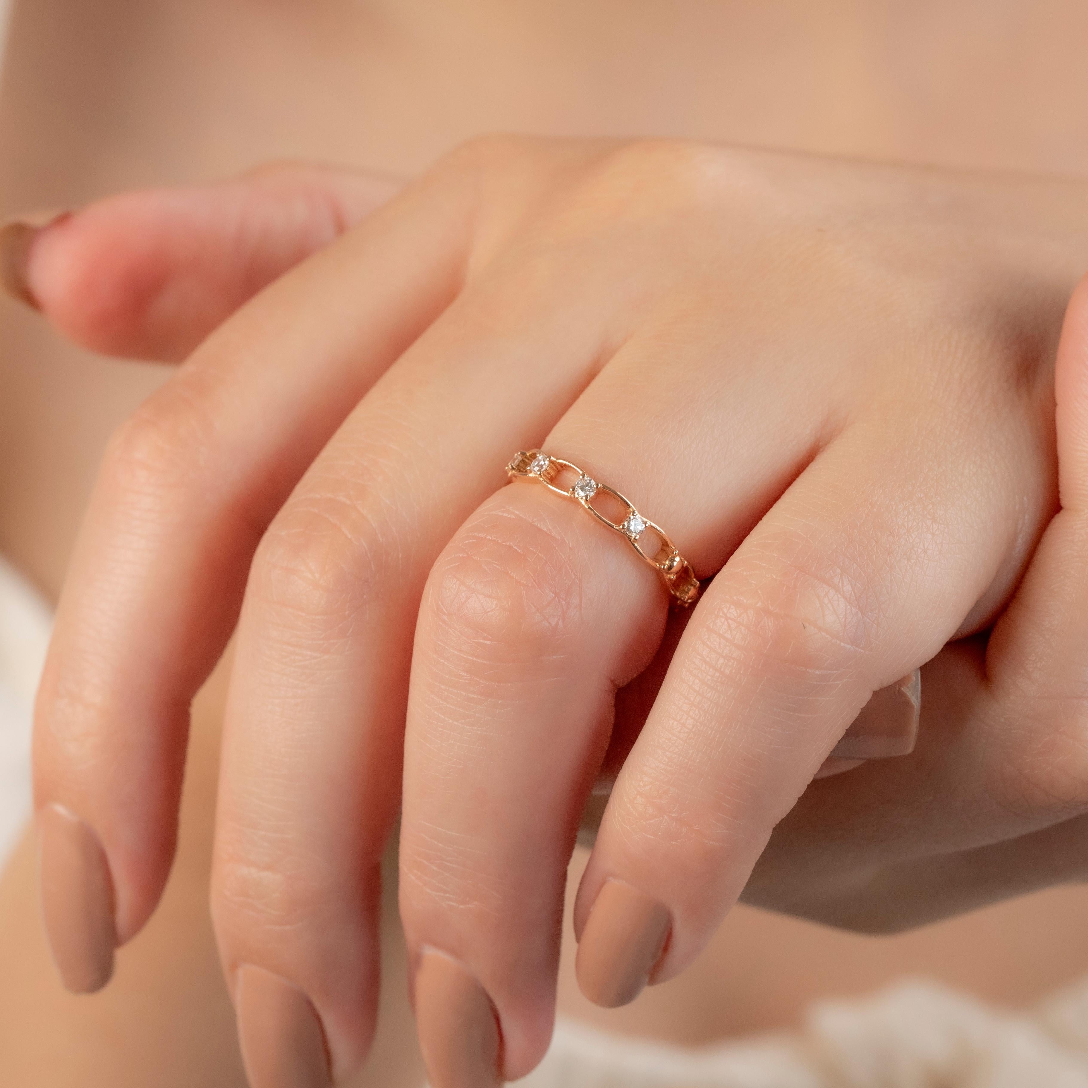 Round Diamond Trio Ring, 14k Solid Gold Ring, Dainty Ring, Minimalist Style Ring, İndex Finger Ring, Pinky Ring, Thumb Ring, Gift For Her created by hands from ring to the stone shapes. Good ideas of dainty ring or stackable ring gift for her.

This